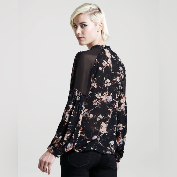 Madison Marcus Bewilder Floral-Print Silk Top, Tea (Off-White) - Picture 3 of 4